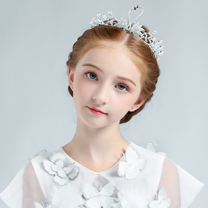 儿童皇冠头饰女童宝宝生日公主裙婚纱礼服配饰小女孩水晶天鹅发箍