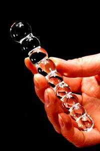 新款九球水晶玻璃连珠棒后庭拉珠肛门塞按摩棒自慰器成人夫妻用品