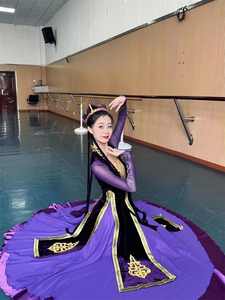 新疆维族舞蹈演出服女学生艺考考级民族跳舞表演服装成人练习练功