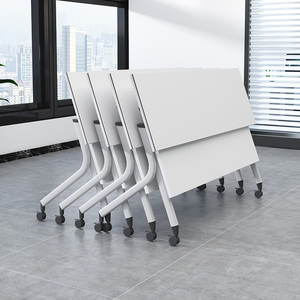 培训辅导班课桌椅会议长条桌椅组合移动折叠翻板可拼接桌办公桌子