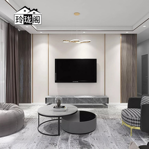 竹木纤维集成墙板电视背景墙拼接扣板客厅墙面自装抗压快装护墙板