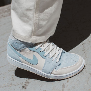 正品jordan 1 mid小巴黎灰蓝棕黄灯芯绒拼接aj1乔1中帮篮球鞋男