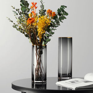 ins风梯形花瓶金边大号居家客厅茶几床头卧室摆放烟灰办公桌摆件