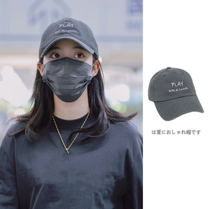 潮牌明星欧阳娜娜同款鸭舌帽女夏季灰色字母情侣棒球帽子休闲运动