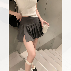 开叉百褶裙女高腰2022年夏季新款性感辣妹防走光显瘦百搭jk短裙潮