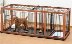 日本利其尔Richell 宠物用木制滑动调节式围栏 加宽加高型 狗栅栏
