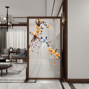 linyanqin1淘宝新中式实木双面刺绣屏风隔断客厅入户玄关卧室中国风