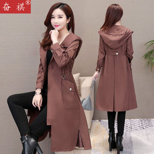 女装特卖京东购物商城官网2022休闲新款春秋连帽时尚潮风衣外套