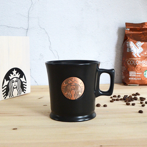 星巴克杯子人鱼铜牌马克杯经典陶瓷咖啡杯水杯手冲咖啡滴滤杯套装