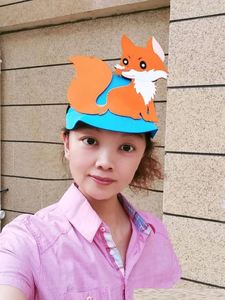 狐假虎威道具老虎狐狸头饰帽子面具eva动物幼儿园表演道具舞台演