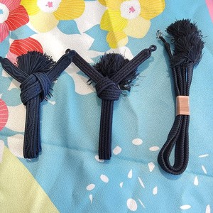 男式羽织纽合集  中古和服小物 配件 正绢 礼装 绀色