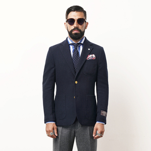 秋冬法兰绒羊毛复古绅士布雷泽blazer常春藤便西外套男夹克