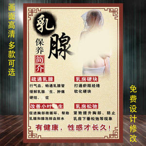 乳腺保养海报调理图片美容院广告宣传海报女性墙壁画胸部乳腺疏通