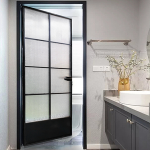 北欧极简窄边框磨砂钢化长虹玻璃门厨房卫生间推拉双开平开柜门
