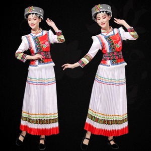 新款56个少数民族服装傈僳族舞蹈演出服成人女云南表演服套装裙子