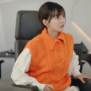 贺先生的恋恋不忘胡意旋秦以悦同款衣服女白色衬衫橘色针织衫马甲
