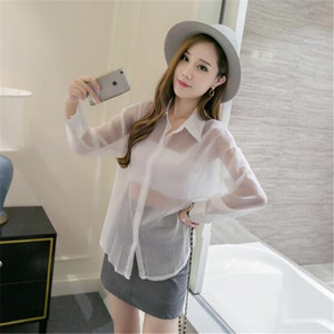 透明白衬衫女超薄性感