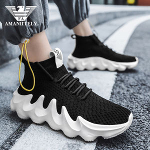 时尚阿玛尼正品fa意大利阿玛尼韩版内增高男鞋透气网面运动鞋男士