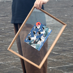 木质免装裱双面透明裱画框亚克力挂墙摆台洗照片做成相框A3展示框