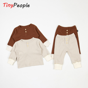 Tinypeople华夫格儿童2件套男宝宝外出服洋气婴儿长袖套装春秋装