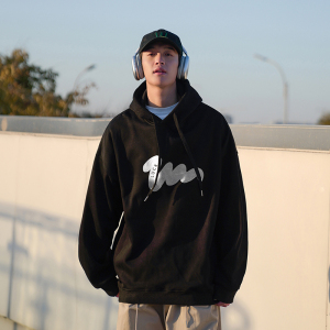 美式重磅cityboy卫衣男连帽棒球服内搭国潮痞帅日系oversize外套