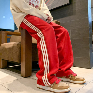 休闲卫裤男生宽松束脚秋冬季新款男士三条杆运动长裤子潮27人付款69