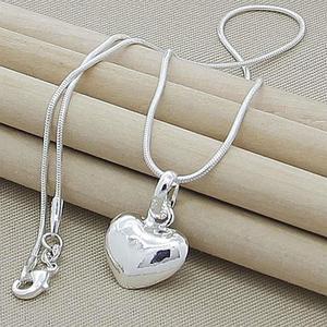 Fine 925 Silver Solid Heart Necklace 18-24 Inches Snake