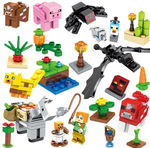 sy1022我的世界积木兼容乐高动物粉红猪村庄树屋儿童益智拼装人仔