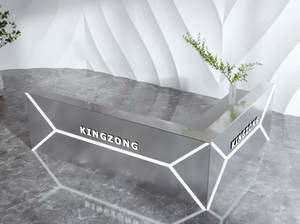 简约现代科技感不锈钢吧台服装店理发店个性收银台舞蹈室公司前