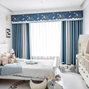 入店就是客淘宝美国队长儿童房窗帘男孩卧室房间小飘窗遮光布料漫威