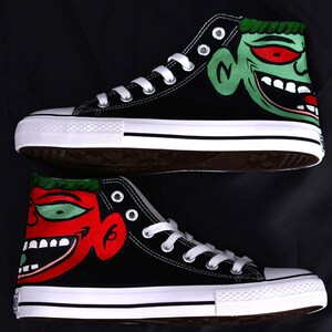 手绘涂鸦高帮帆布鞋男女情侣鞋嘻哈街舞布鞋休闲鞋学生板鞋ins潮
