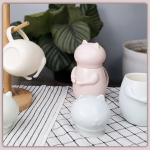 acasasa淘宝原来是泥|粗陶猫咪手绘陶瓷抱抱杯家用可爱咖啡杯水杯