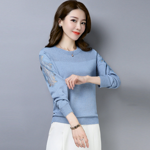 春装2019新款女装桑蚕丝长袖t恤初春上衣服薄款冰丝针织打底衫秋