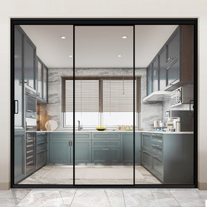 济南极窄厨房推拉移门阳台钛镁铝合金吊轨三联动客厅长虹玻璃隔断