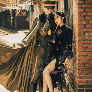 影楼拍照主题服装新款军阀大帅服情侣街拍复古民国风旗袍写真摄影