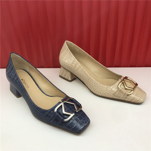 patricia帕翠亚女鞋 2021新款春夏舒适粗跟女单鞋 pa21-12871