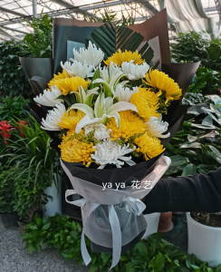 菊花花束清明节扫墓悼念上坟上海同城鲜花速递郑州武汉杭州全国