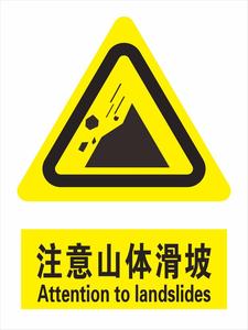 注意山体滑坡警示牌当心山体滑坡道路警告牌定制定做铝板标牌