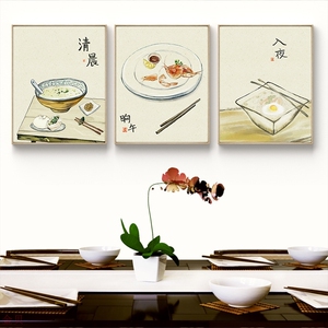 餐厅装饰画现代简约三联画饭店食堂diy钻石画满钻新中式墙壁挂画