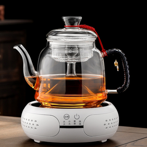 大容量耐高温全玻璃蒸茶壶煮茶器蒸馏壶养生壶烧水泡茶电陶炉套装