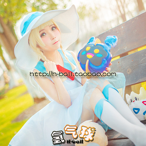 hball【口袋妖怪日月】莉莉艾cos 莉莉艾cos服 包包 假发