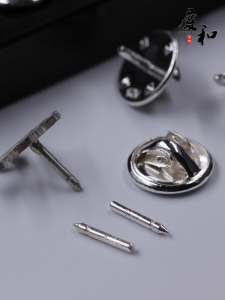 s925纯银胸针扣通用款蝴蝶扣平头卡帽胸章扣徽章刺手工材料配件