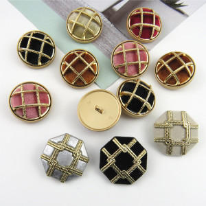 圆形包布扣金属植绒扣羊绒大衣毛衣风衣装饰扣子蘑菇格子时尚纽扣