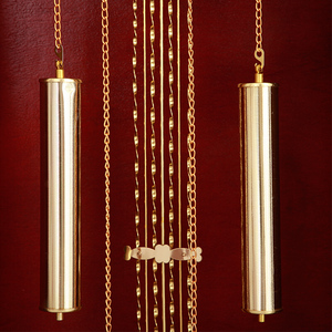 三五牌7钟表 实木欧风牛角机械落地钟 客厅座钟老爷钟