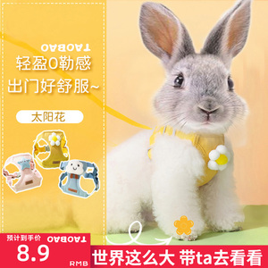 溜兔子牵引绳可伸缩宠物侏儒兔兔专用绳子防挣脱外出穿的衣服遛绳