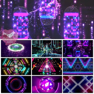 yesok动感歌曲舞台街舞多彩霓虹灯led大屏幕背景视频素材