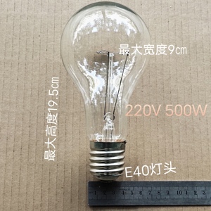 220V伏300W500W1000W2000瓦普通照明白炽灯泡钨丝灯泡e40大螺口