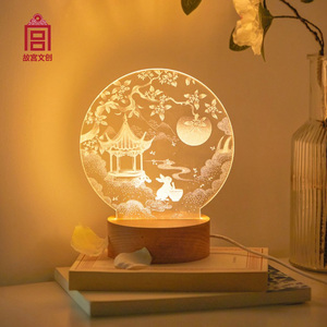 故宫文创usb玉兔小夜灯卧室灯生日礼物淘宝博物院旗舰联名系列