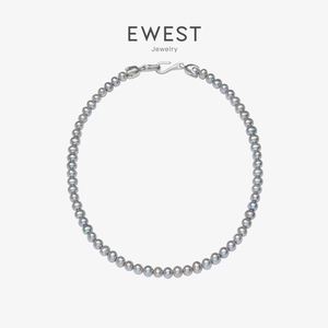 EWEST艺未 巴洛克珍珠项链女小众高级感灰色毛衣链颈链饰品锁骨链