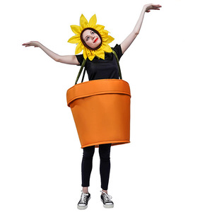 成人搞怪派对花盆扮演服 太阳花服饰 年会搞笑盆栽服装 酒吧演出